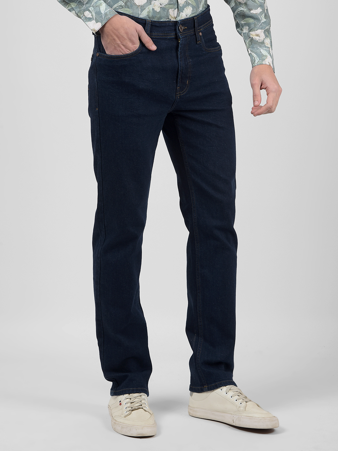 Numero Uno Men Solid Dark Blue Jeans